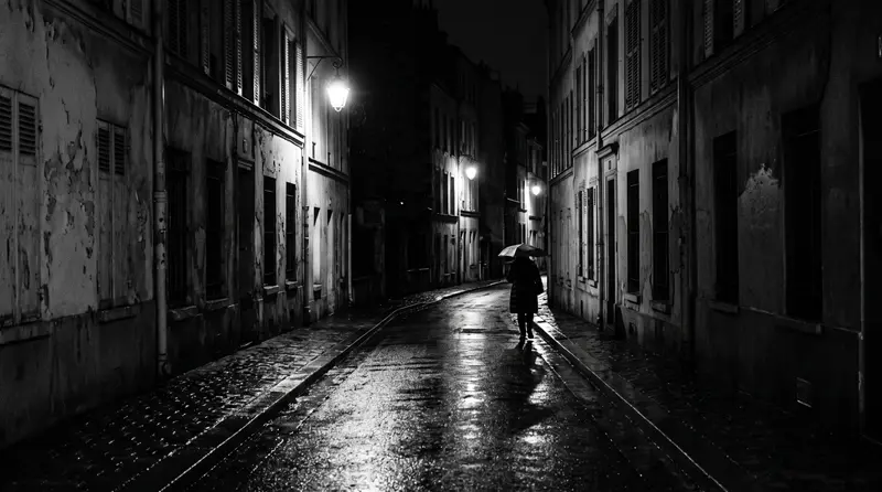 Rue sombre et noire